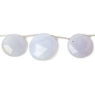 15-20mm Blue Turkish Chalcedony Top Drill Coins 8 inch 11 beads - Beadsofcambay.com