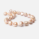 15-20mm Peach Ultra Baroque Freshwater Pearls 16 inch 22 Beads - Beadsofcambay.com