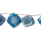 15-22mm Royal Blue Agate Hammer Faceted Drusy Square Beads 7 pieces - Beadsofcambay.com