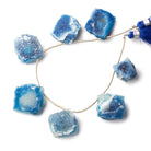 15-22mm Royal Blue Agate Hammer Faceted Drusy Square Beads 7 pieces - Beadsofcambay.com