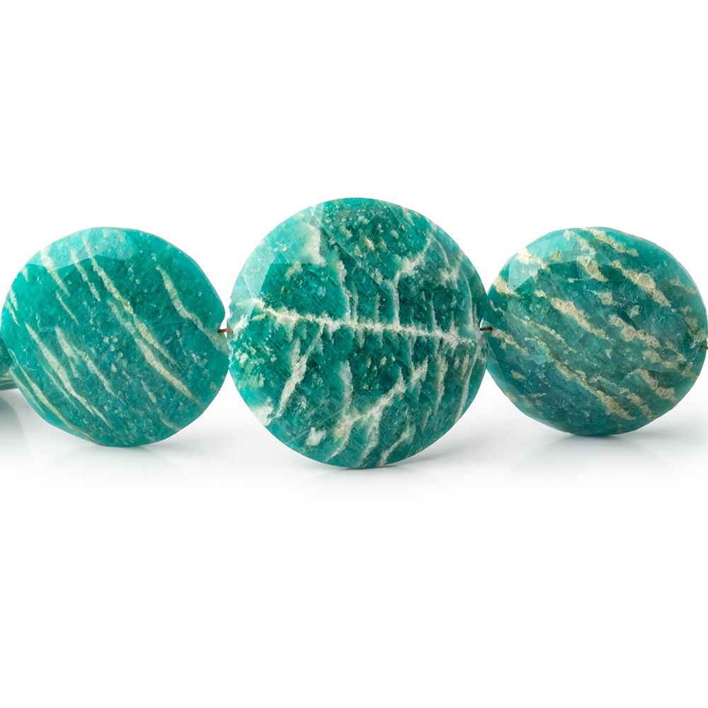 15-23mm Russian Amazonite Side Drilled Coin Beads 7.5 inch 10 pieces - Beadsofcambay.com