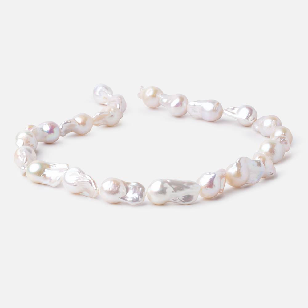 15-25mm Creamy White Ultra Baroque Freshwater Pearls 15 inch 15 Beads AAA - Beadsofcambay.com