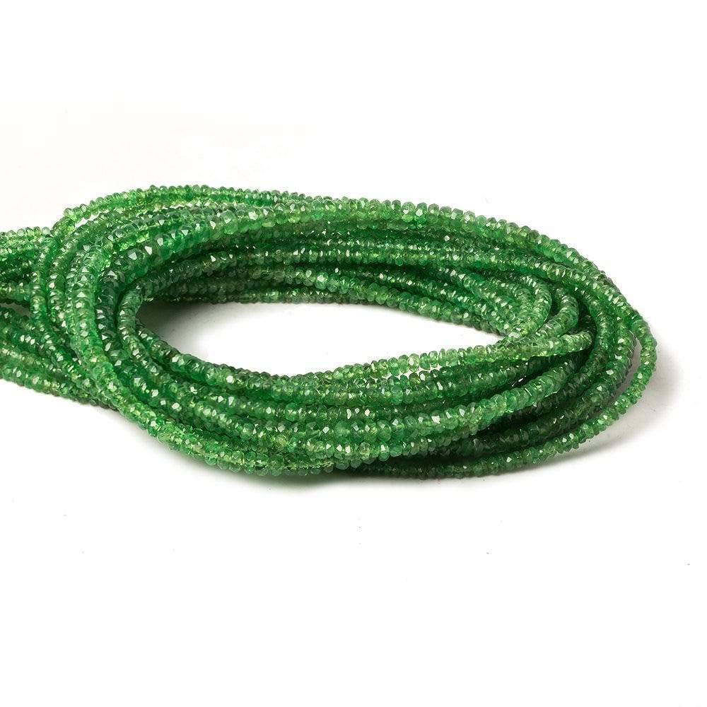 1.5-2mm Tsavorite Garnet faceted rondelles 16 inch 200 beads A - Beadsofcambay.com