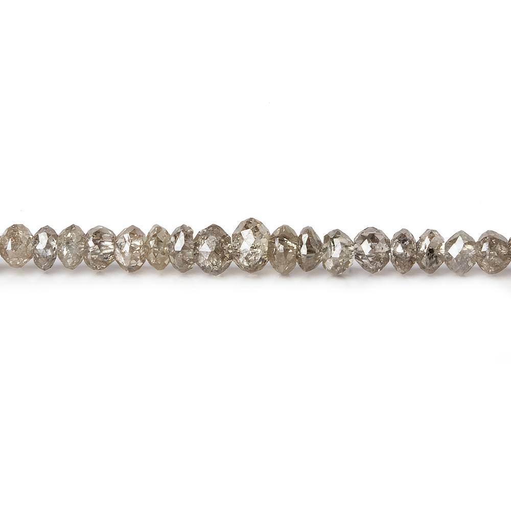 1.5-3mm Champagne Diamond Faceted Rondelle Beads 15.5 inch 274 pieces - Beadsofcambay.com