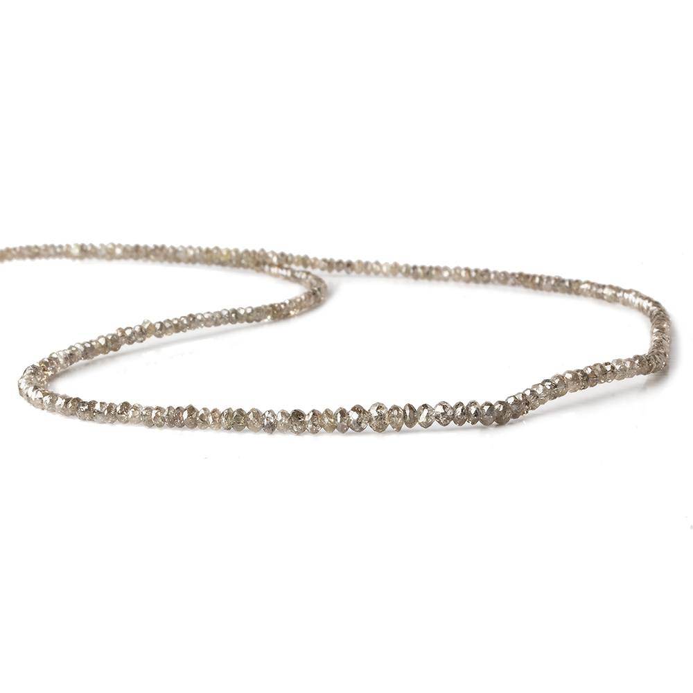 1.5-3mm Champagne Diamond Faceted Rondelle Beads 15.5 inch 274 pieces - Beadsofcambay.com