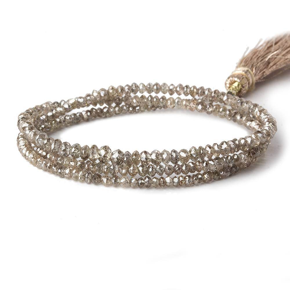 1.5-3mm Champagne Diamond Faceted Rondelle Beads 15.5 inch 274 pieces - Beadsofcambay.com