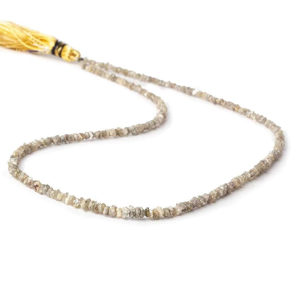 1.5-3mm Champagne Diamond Natural Crystal Nugget 15 inch 220 pieces - Beadsofcambay.com