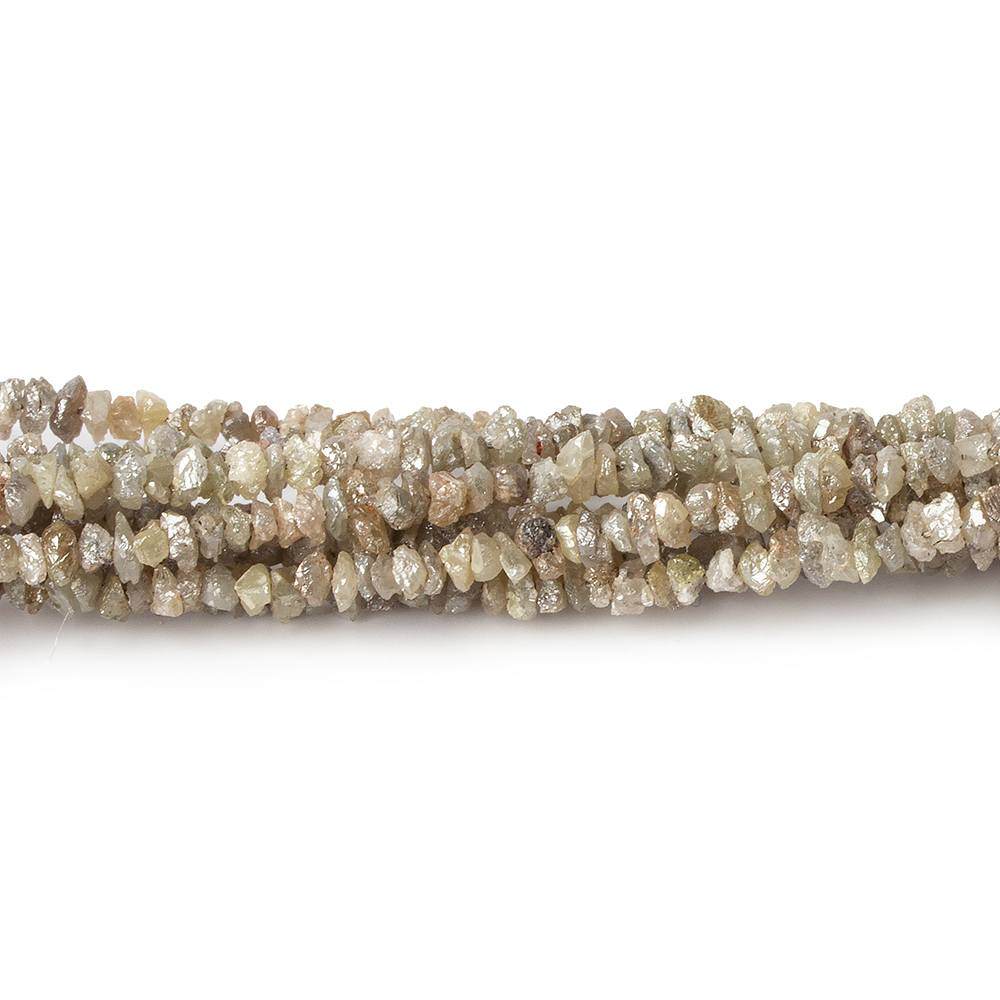 1.5-3mm Champagne Diamond Natural Crystal Nugget 15 inch 220 pieces - Beadsofcambay.com
