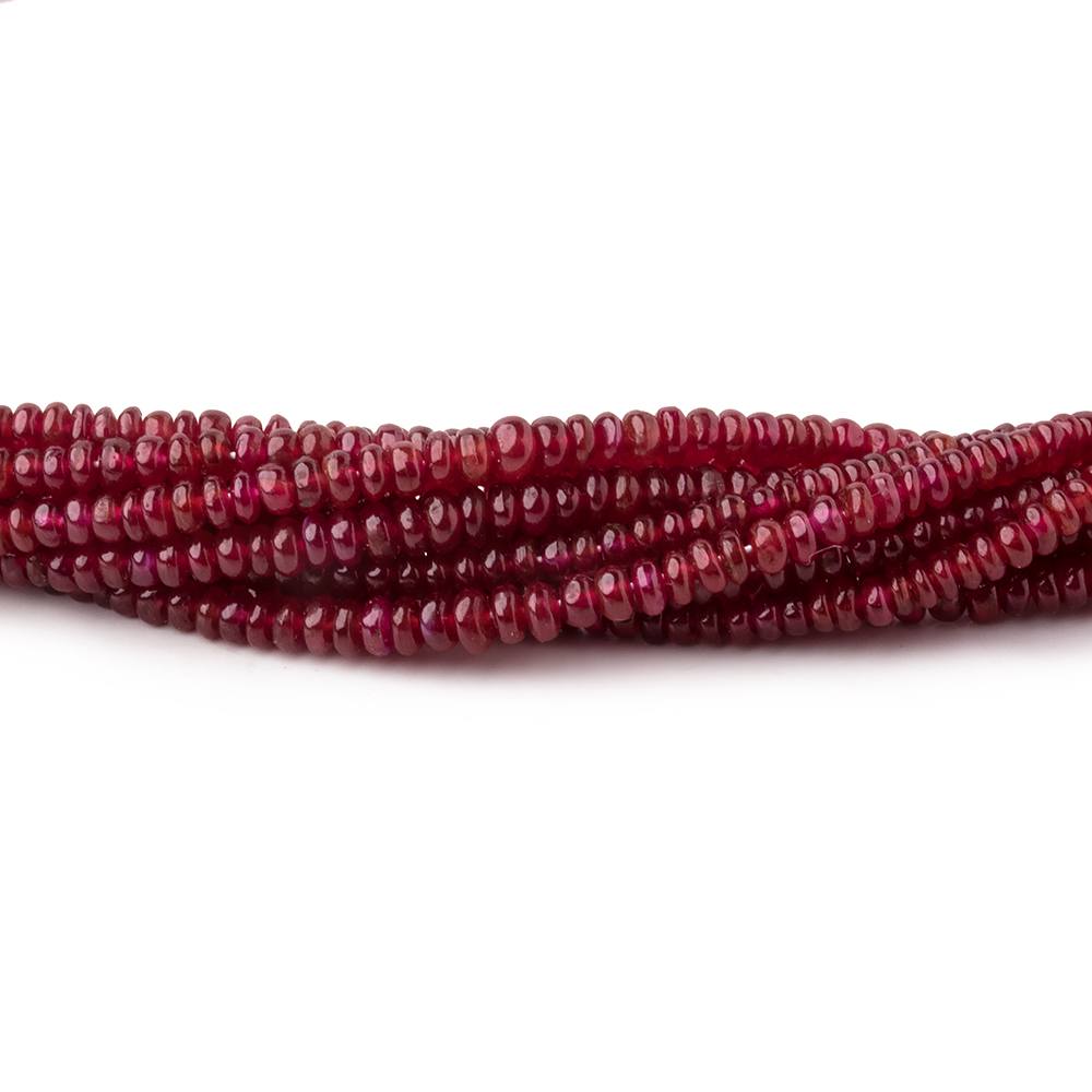 1.5-3mm Natural Ruby Plain Rondelle Beads 16 inch 325 pieces AAA