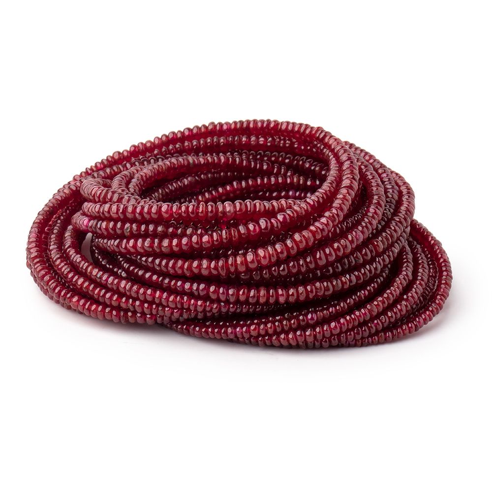 1.5-3mm Natural Ruby Plain Rondelle Beads 17 inch 350 pieces AAA - Beadsofcambay.com