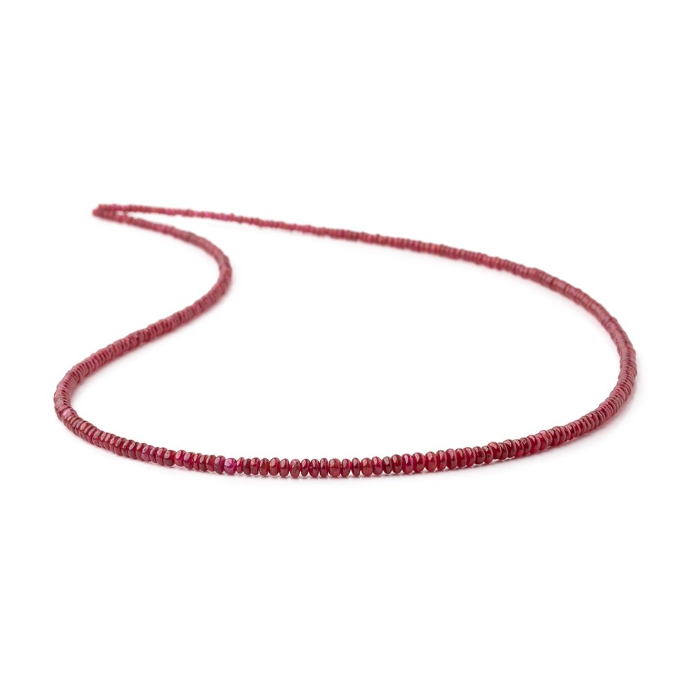 1.5-3mm Natural Ruby Plain Rondelle Beads 17 inch 350 pieces AAA - Beadsofcambay.com