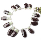 15-3mm Prehnite And Iron Ore Matrix Faceted Pears 7.75 inch 14 pieces - Beadsofcambay.com