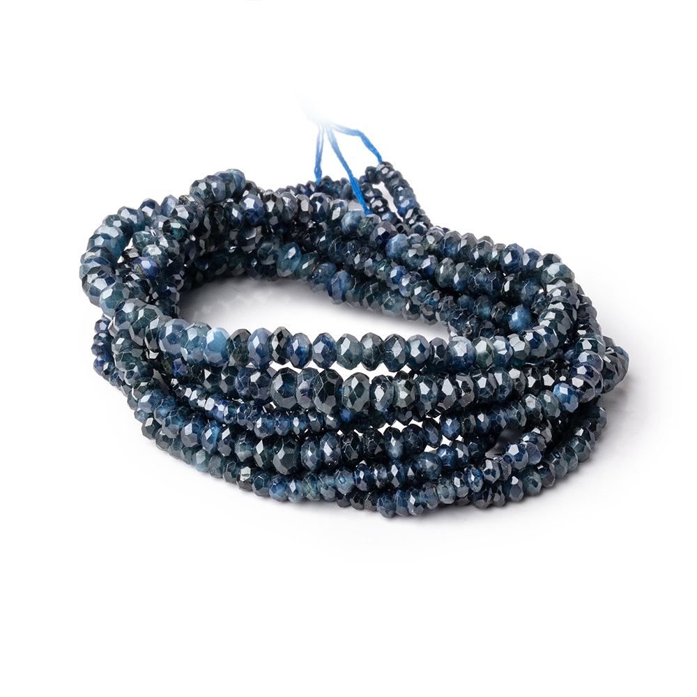 1.5-4.5mm Blue Sapphire Faceted Rondelle Beads 16 inch 224 pieces - Beadsofcambay.com