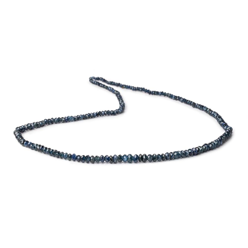 1.5-4.5mm Blue Sapphire Faceted Rondelle Beads 16 inch 224 pieces - Beadsofcambay.com