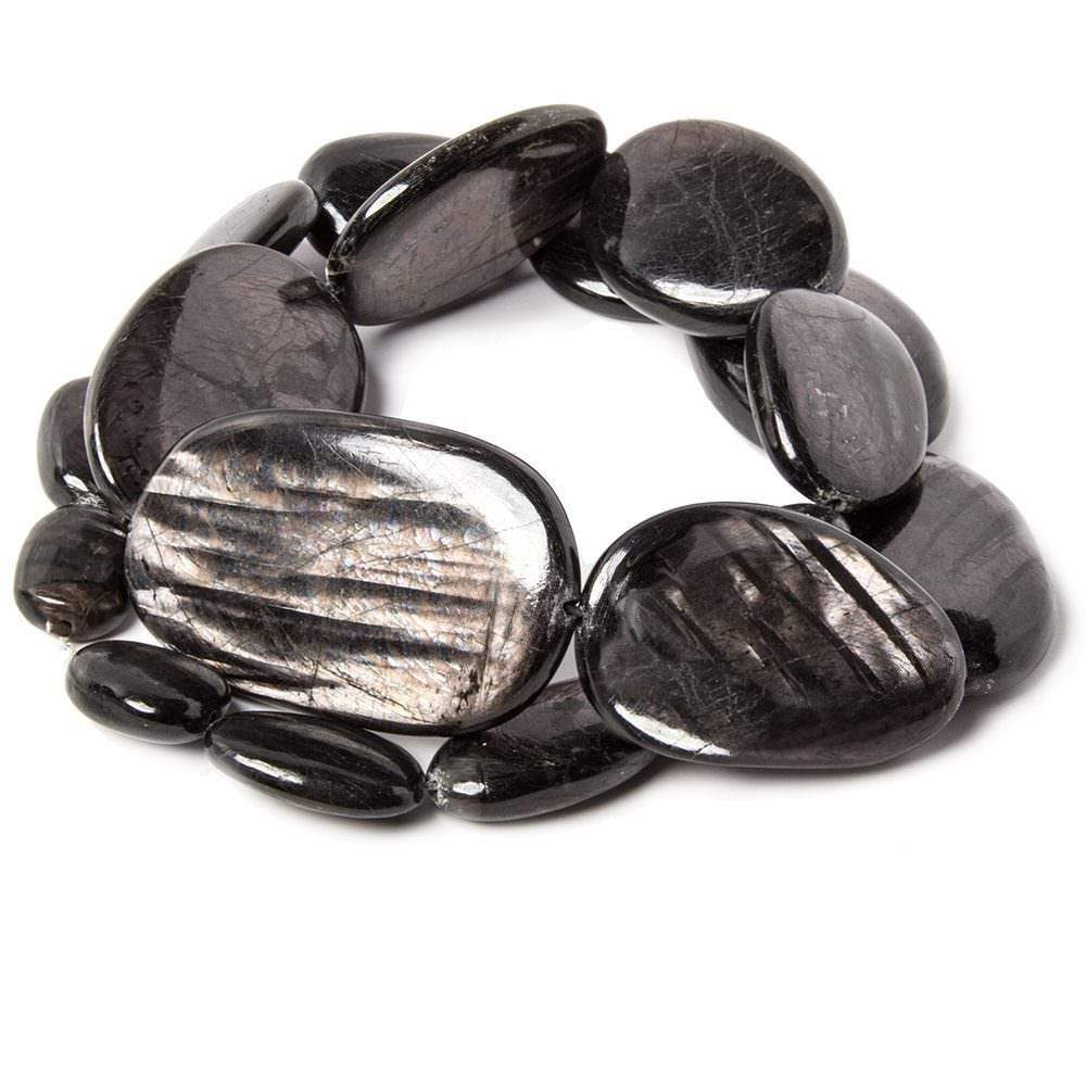 15-46mm Hypersthene plain nugget beads 15 inches 17 pieces AA - Beadsofcambay.com