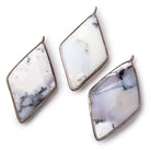 45x24mm Black Gold .925 Bezel Dendritic Opal faceted Kite Pendant 1 piece view 2