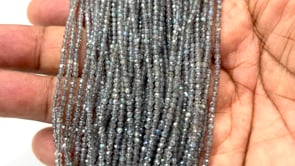Beadsofcambay 2mm Metallic Labradorite micro faceted rondelle beads 13 inch 170 pieces View 1