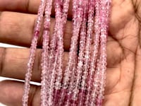 Beadsofcambay 3-3.5mm Pink Burmese Tourmaline Faceted Rondelle Beads 16 inch 200 pieces AAA