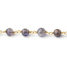 4.5-5mm Iolite faceted round Vermeil Chain by the foot 30 pieces - BeadsofCambay.com