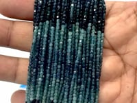 BeadsofCambay 2mm Indicolite Tourmaline Micro Faceted Cube Beads 12.75 inch 150 pieces AA