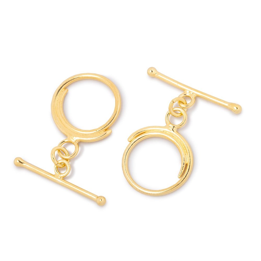 15.5mm Vermeil Toggle Swirl Design 1 piece - Beadsofcambay.com