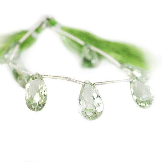 15.5x10-21.5x10mm Prasiolite pavilion faceted pears 6 inch 9 beads AAA - Beadsofcambay.com