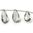 15.5x10-21.5x10mm Prasiolite pavilion faceted pears 6 inch 9 beads AAA - Beadsofcambay.com