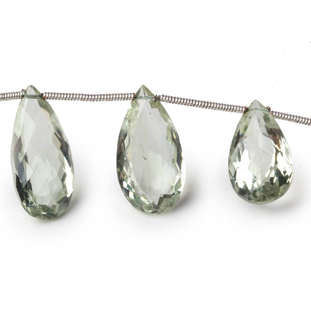 15.5x10-21.5x10mm Prasiolite pavilion faceted pears 6 inch 9 beads AAA - Beadsofcambay.com