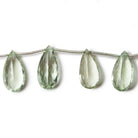 15.5x10-21.5x10mm Prasiolite pavilion faceted pears 6 inch 9 beads AAA - Beadsofcambay.com