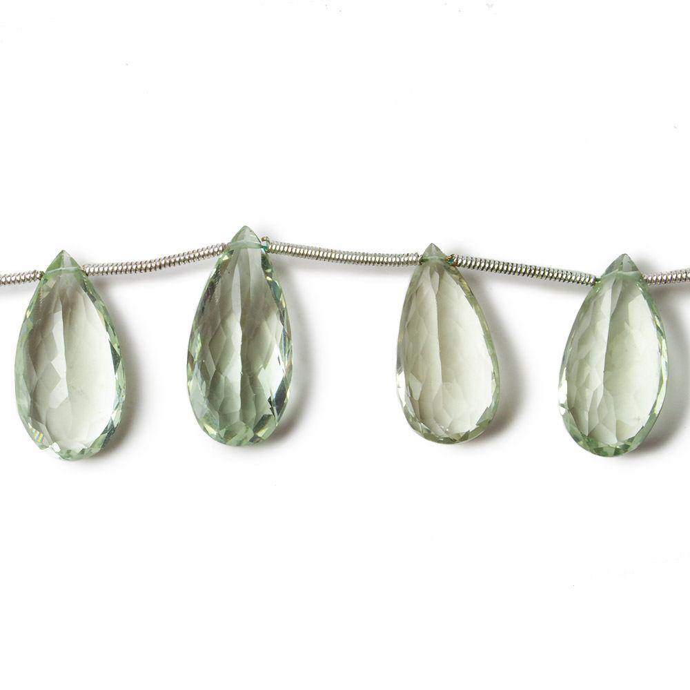 15.5x10-21.5x10mm Prasiolite pavilion faceted pears 6 inch 9 beads AAA - Beadsofcambay.com
