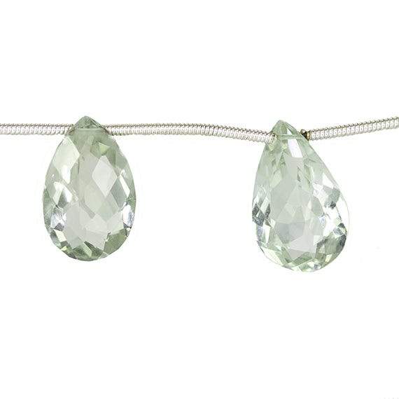15.5x10-21.5x10mm Prasiolite pavilion faceted pears 6 inch 9 beads AAA - Beadsofcambay.com