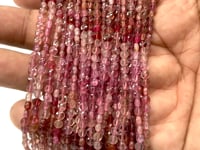 4mm Shaded Magenta Spinel Checkerboard Faceted Calibrated Coins 12.5 inch 86 Beads AA view 3