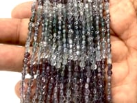 BeadsofCambay 4mm Shaded Purple & Violet Spinel Checkerboard Faceted Calibrated Coins 12.5 inch 86 Beads AA