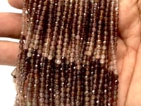 Beadsofcambay 3mm Shaded Brown Spinel Micro Faceted Round Beads 12.5 inch 96 pieces AA