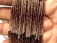 Beadsofcambay 2mm Shaded Brown Spinel Micro Faceted Round Beads 12.5 inch 160 pieces AA