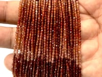 Beadsofcambay 2mm Shaded Dark Orange Spinel Micro Faceted Round Beads 12.5 inch 160 pieces AA Thumbnail