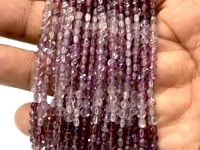 4mm Shaded Purple Spinel Checkerboard Faceted Calibrated Coins 12.5 inch 86 Beads AA view 3