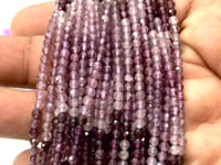 Beadsofcambay 3mm Shaded Purple Spinel Micro Faceted Round Beads Thumbnail Image
