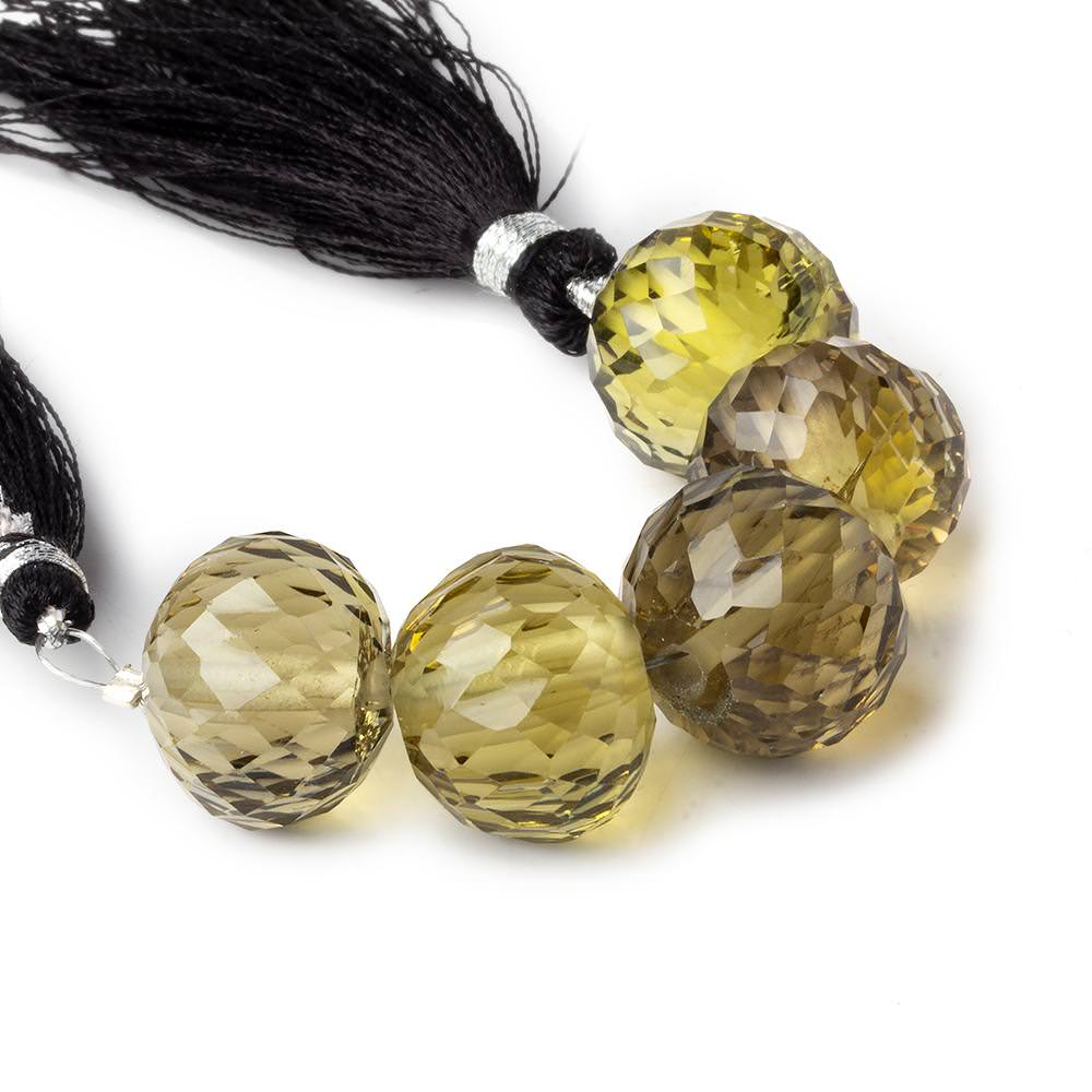15mm - 16mm Honey Quartz 2.5mm large hole concave faceted rondelles 5 beads AAA - Beadsofcambay.com