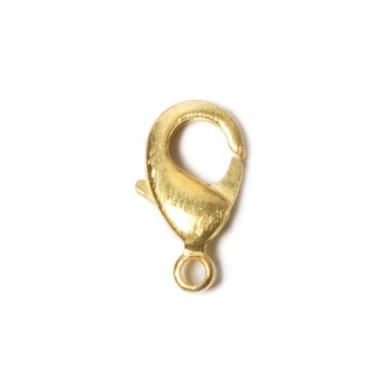 15mm 22kt Gold plated Brushed Lobster Clasp Set of 5 - Beadsofcambay.com