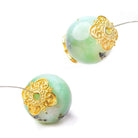 15mm 22kt Gold plated Copper Moroccan Scroll Bead Cap 8 inch 64 pieces - Beadsofcambay.com