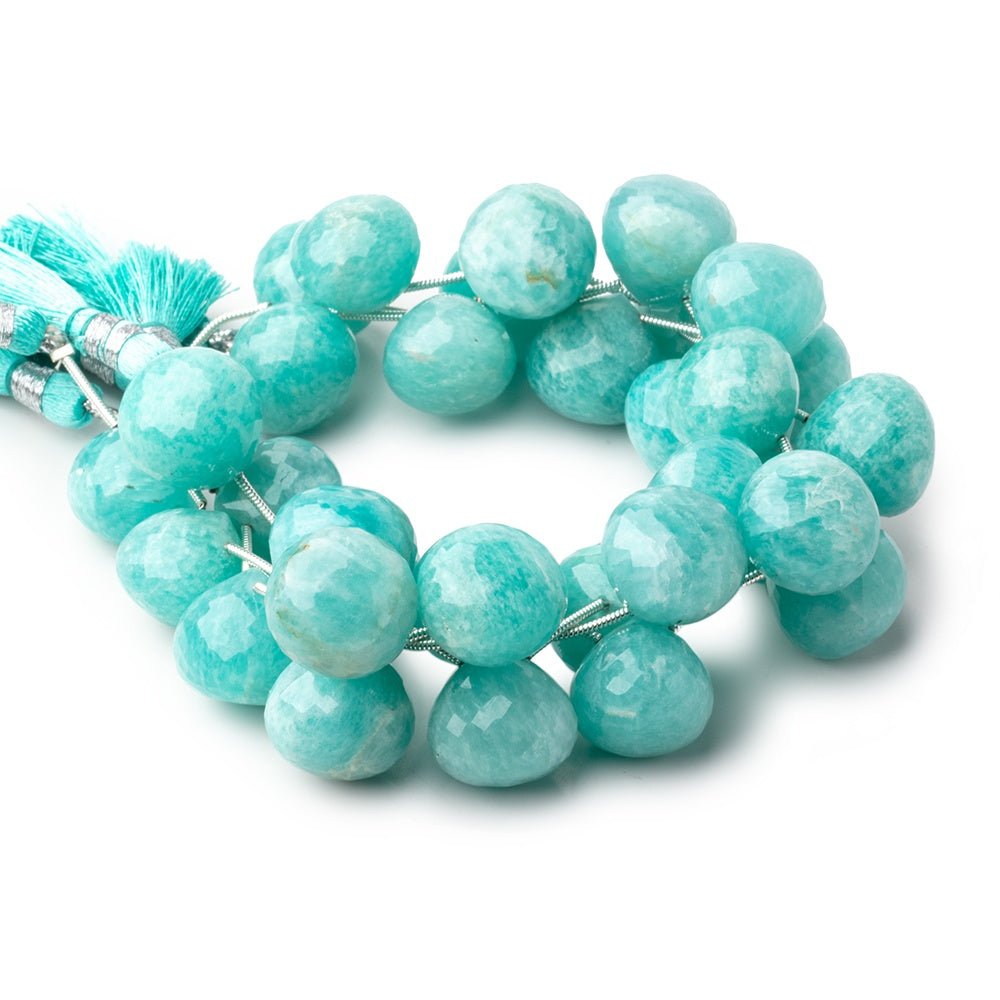 15mm Amazonite Faceted Candy Kiss Beads 7 inch 11 pieces - Beadsofcambay.com