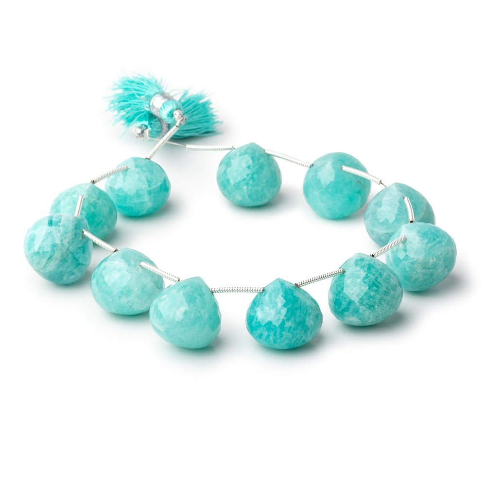 15mm Amazonite Faceted Candy Kiss Beads 7 inch 11 pieces - Beadsofcambay.com