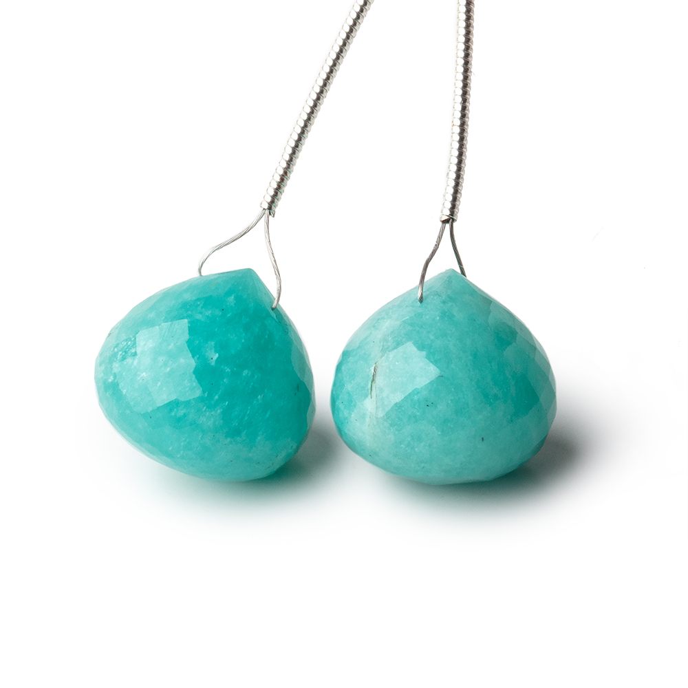 15mm Amazonite Faceted Candy Kiss Focal Beads Set of 2 Pieces - Beadsofcambay.com