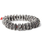 15mm Antiqued Sterling Silver plated Copper Moroccan Scroll Bead Cap 8 inch 64 beads - Beadsofcambay.com