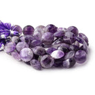 15mm Cape Amethyst Faceted Coin Beads 8 inch 13 pieces - Beadsofcambay.com