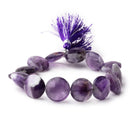 15mm Cape Amethyst Faceted Coin Beads 8 inch 13 pieces - Beadsofcambay.com