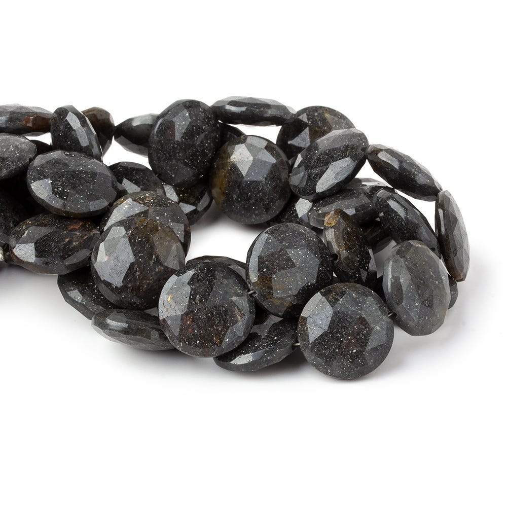 15mm Celestial Quartz faceted coin beads 8.5 inch 15 pieces - Beadsofcambay.com