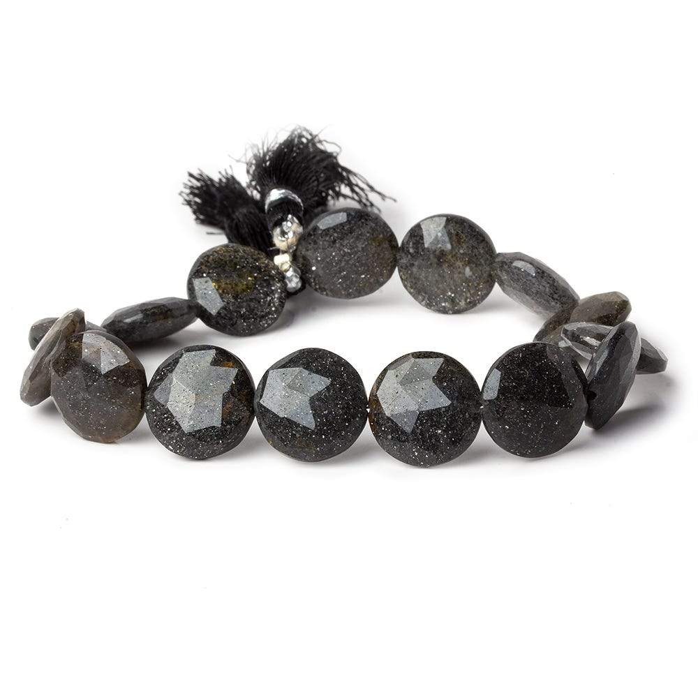 15mm Celestial Quartz faceted coin beads 8.5 inch 15 pieces - Beadsofcambay.com