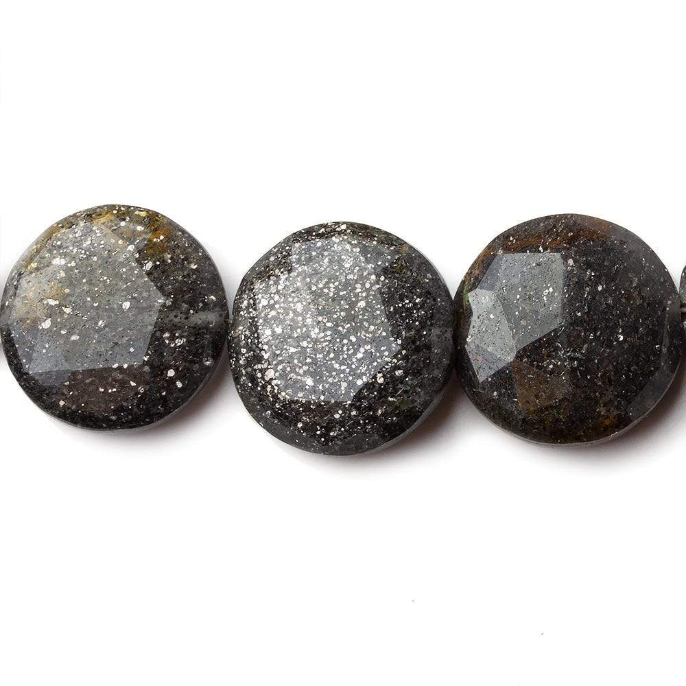 15mm Celestial Quartz faceted coin beads 8.5 inch 15 pieces - Beadsofcambay.com